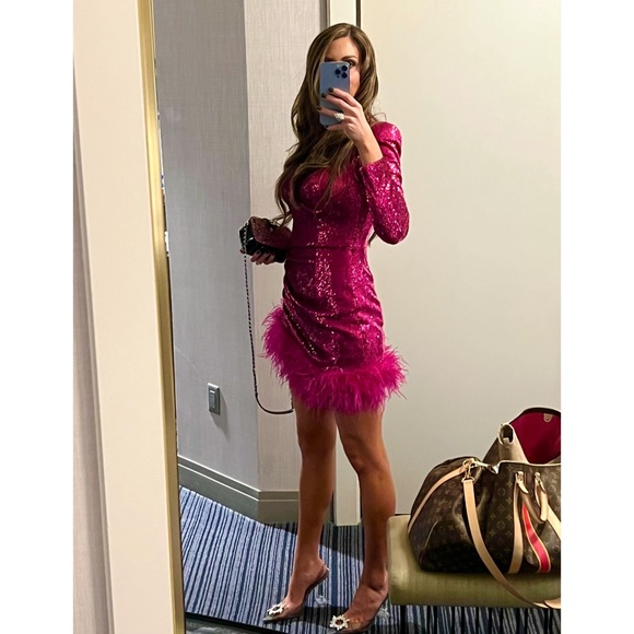 Nadine Merabi sequin and feather dress - Picture 10 of 10